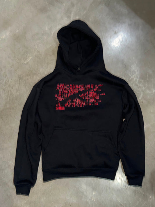 MOLETOM NFDG PRETO COM VERMELHO